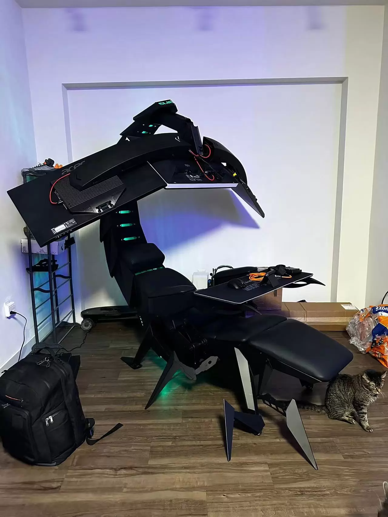 CLUVENS SK Scorpion gaming chair cockpit computer workstation support upto 5 monitors electrical recline zero gravity to flat ergonomic design super cool design