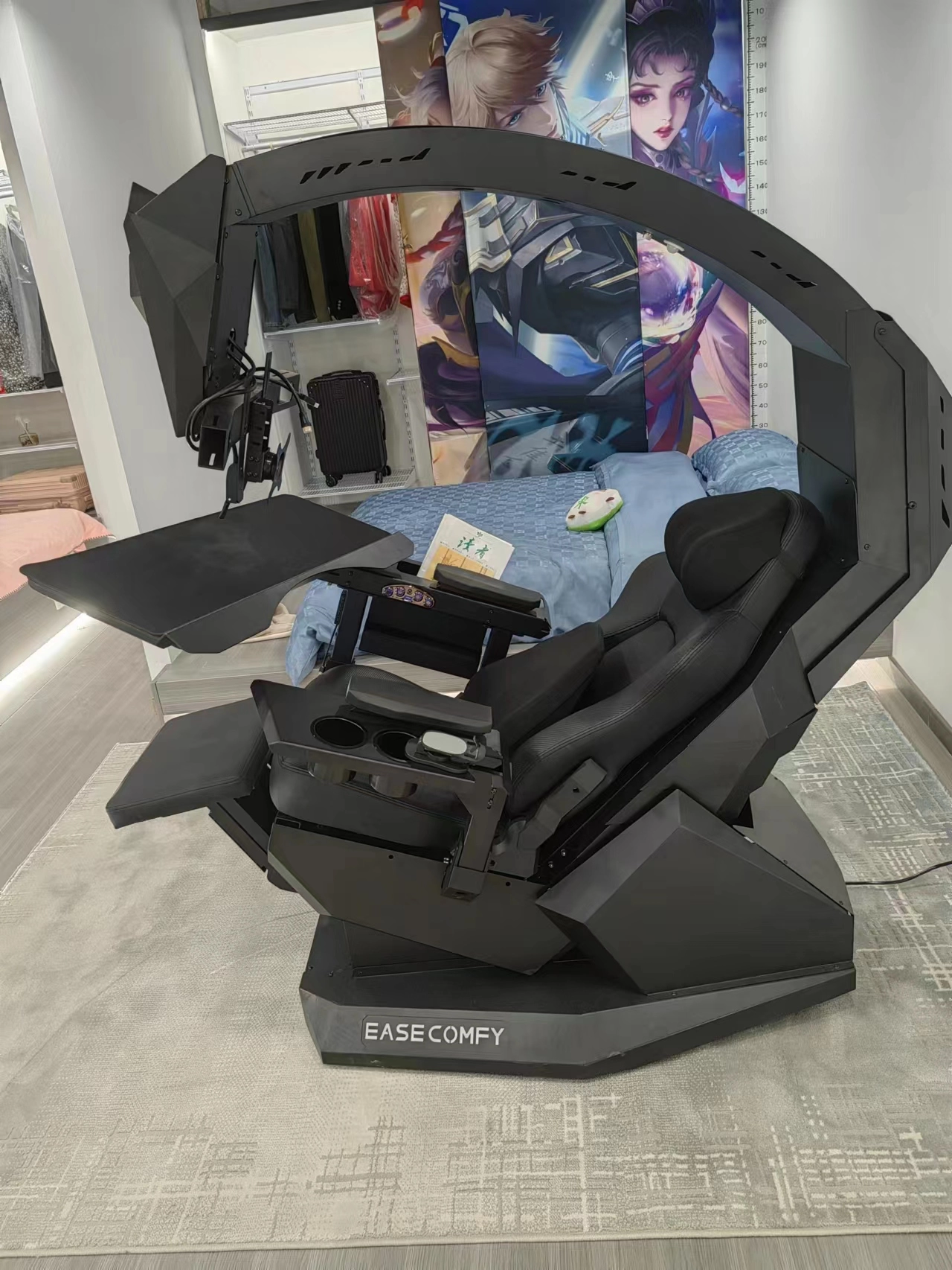 BLACK FRIDAY OFFER EASE COMFY T2 Throne Chair cockpit full functional easy afford quick install & adjustable support multi monitor zero gravity chair cockpit
